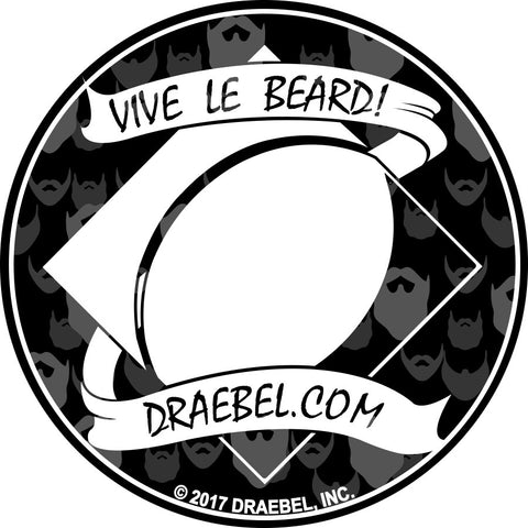 Sticker - 3" Round - vive le beard